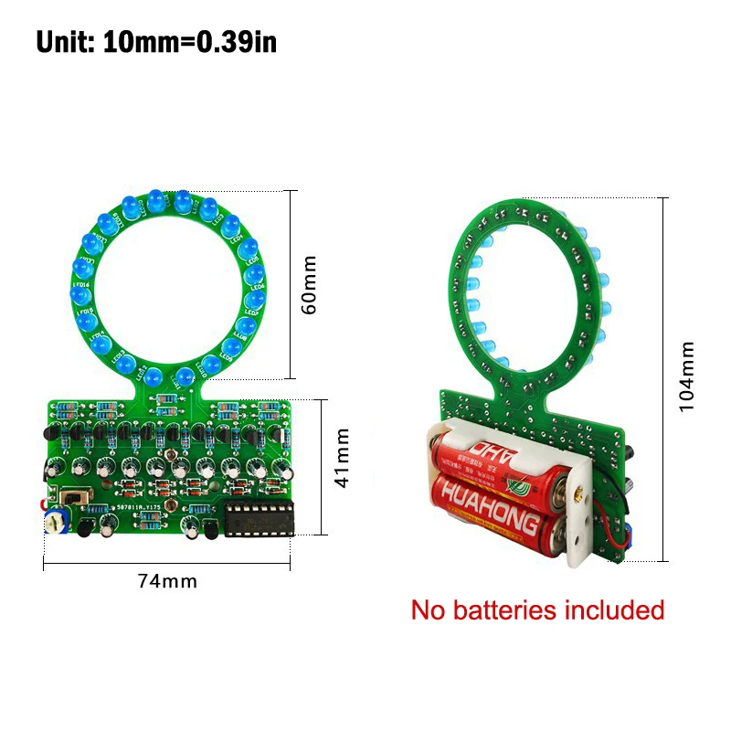 CD4017 Ring Shaped Gradient LED Water Lamp DIY Electronic Kit Welding Manufacturing Parts For Physics Experiment Teaching