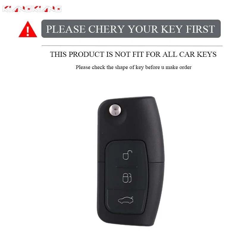 Car Flip Folding Key Case Full Cover Accessories For Ford Focus 2 3 Ecosport C-Max S-Max Ka Mondeo Kuga Galaxy Fiesta Fusion