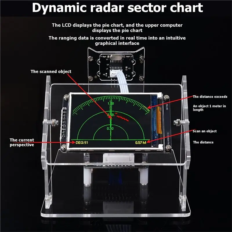A97I-Simulated Radar Ultrasonic Wave Radar Scanner DIY Programming Learning Electronic Kit For Students