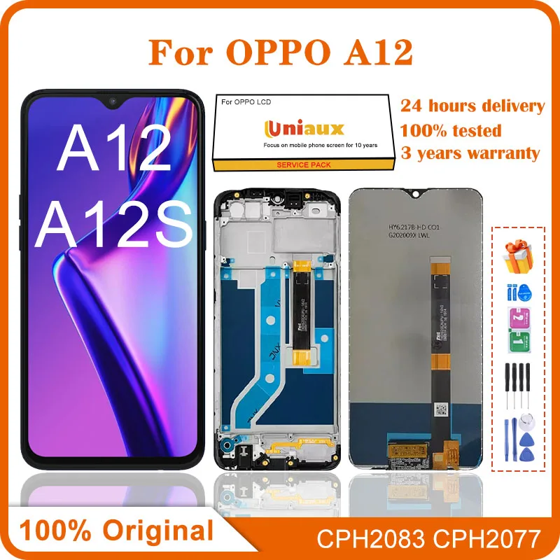 

ЖК-дисплей 6,22 дюйма для Oppo A12 2020 с сенсорным экраном и дигитайзером в сборе, замена для Oppo A12s, ЖК-дисплей