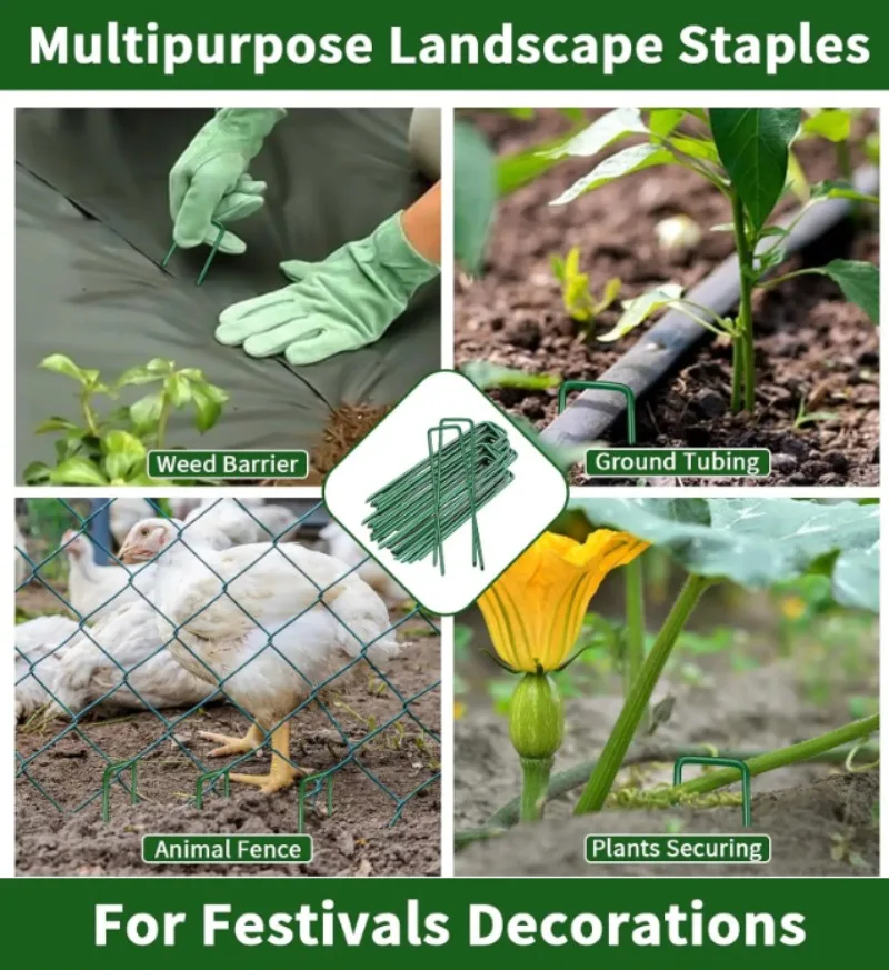 20/10 قطعة على شكل حرف U حديقة دبابيس المشهد ستابلز حصص ستابلز الثقيلة ساحة الحديقة خيمة حصص تأمين أوتاد سبايك سياج حصة #5