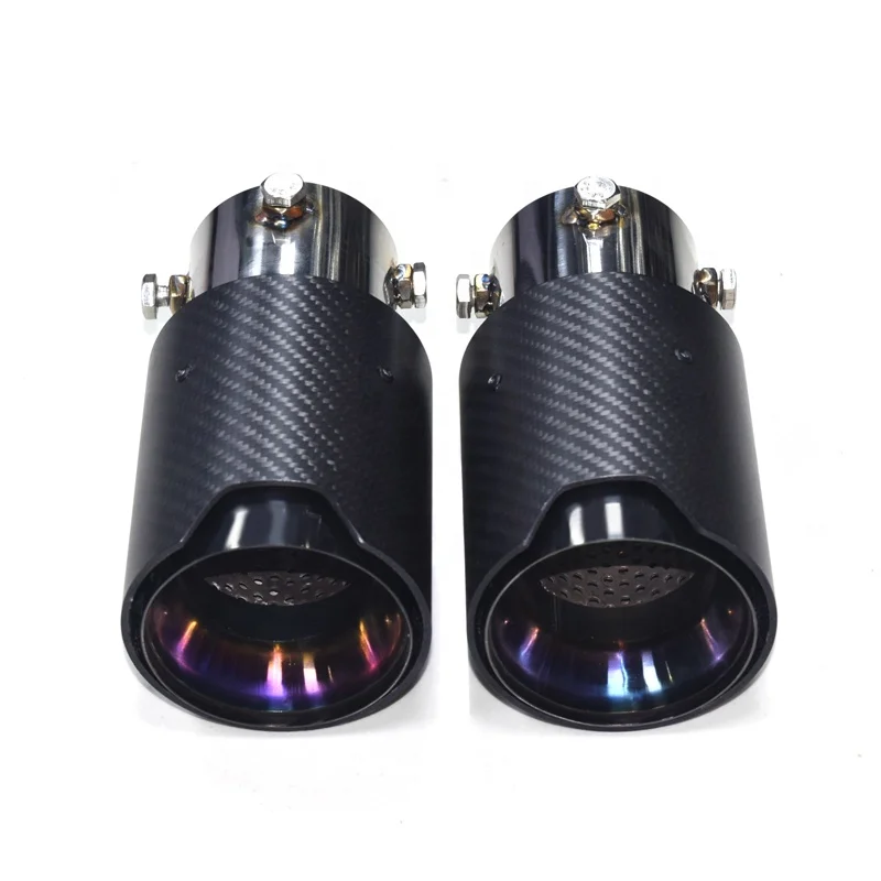 1 Pair Carbon Fiber Single M Exhaust Tip For BMW G20 G28 330i Exhaust Pipe Silver Black Muffler Tips Exhaust Pipe Tailpipe