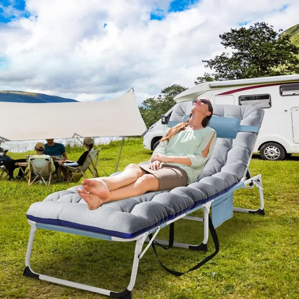 

Folding Chaise Lounge Chair, 5-Position Face Down Tanning Chaise Lounge Chairs with Face Hole and Cushion, Heavy Duty Portable