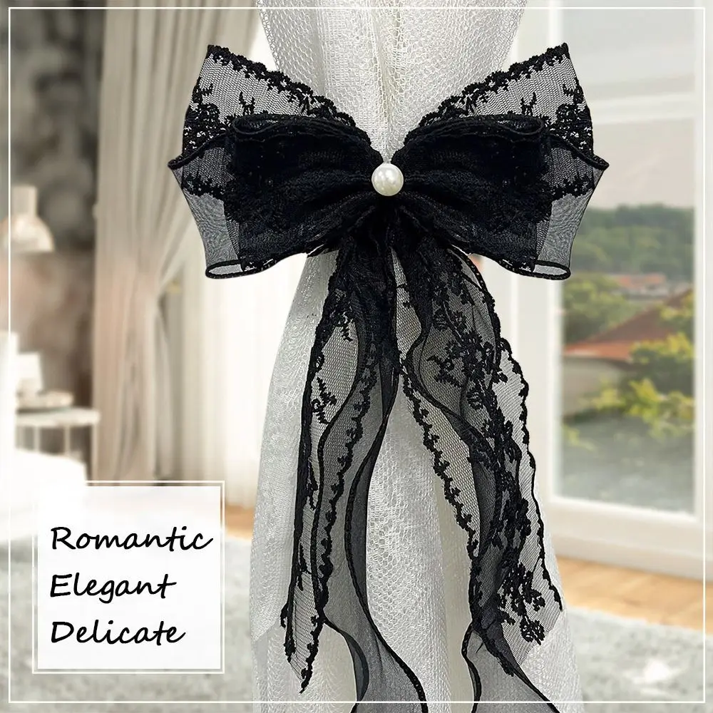 Modern Simple Lace Bow-knot Curtain Tieback Clip Tied Belt Exquisite Curtain Strap Window Curtain Buckles Living Room Home Decor