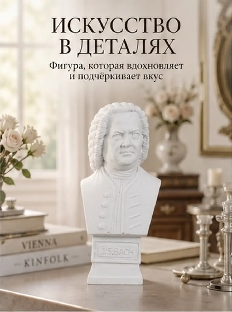 Resin Musician Bust Statue Sophisticated Baroque Sculpture Desktop Decoration Home Office Decor Classic Art Display Photography