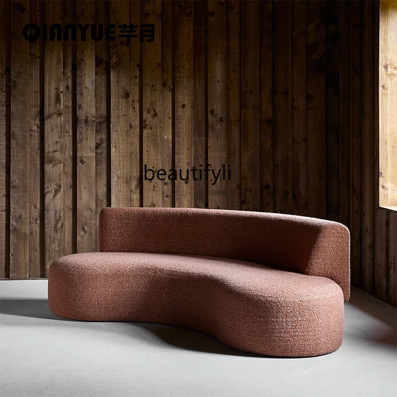 

Nordic Modern Simple Fabric Sofa Designer Model Creative Arc Living Room Home High-End Silent Style Living Room Furniture