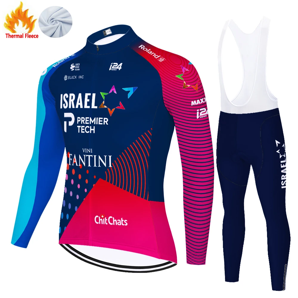 2024 ISRAEL team ropa ciclismo hombre Winter Thermal Fleece maillot ciclismo hombre cycling jersey tenue cyclisme homme