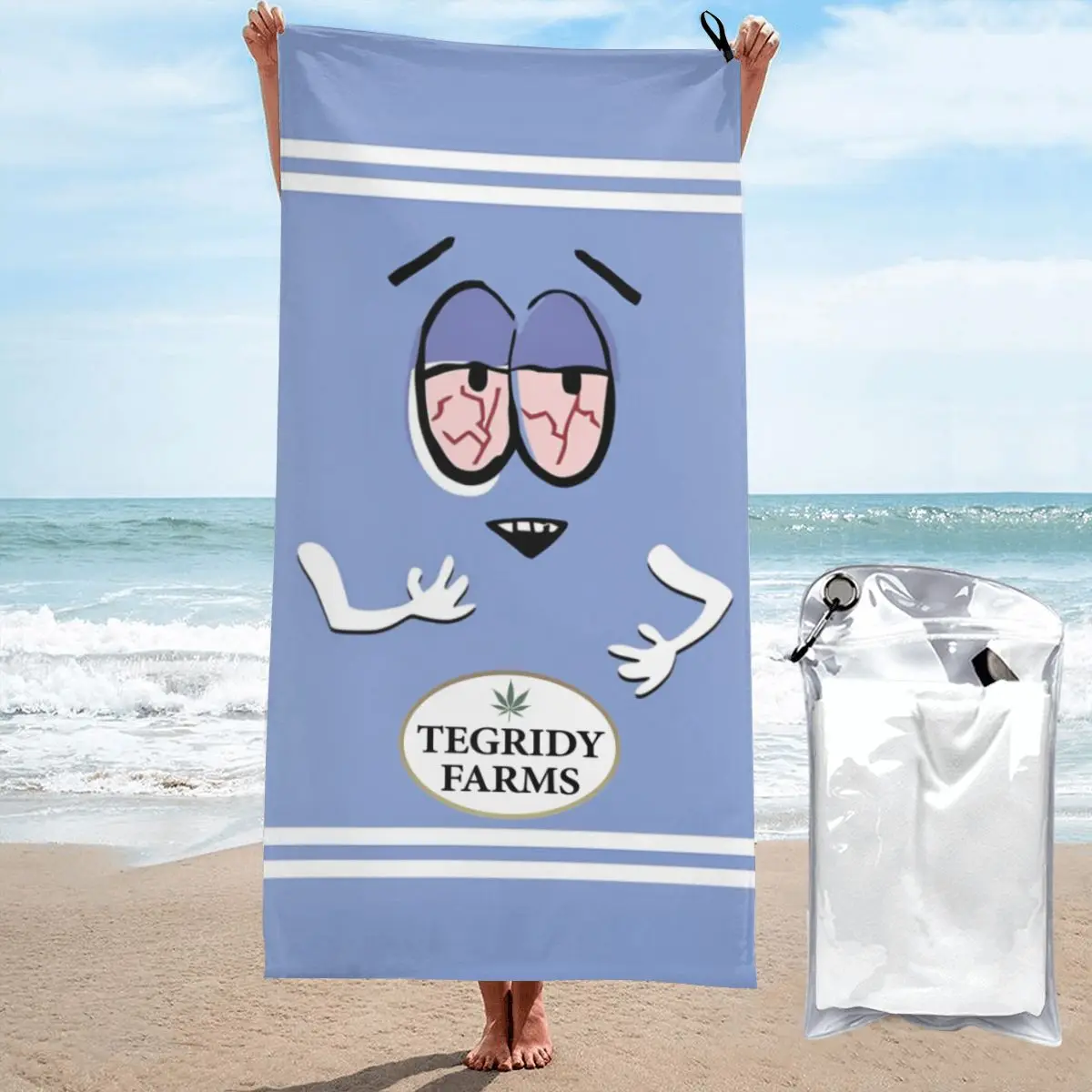 Tegridy Farms Logo From South Park southparks Bathing Towel for Pool Y2k Microfiber Shower Towel Sandproof Quick Dry Surf Towels