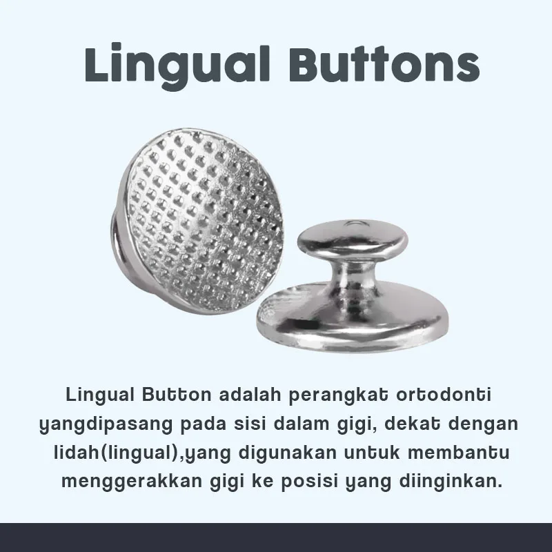 10Pcs Dental Orthodontic Lingual Button Metal Composite Bondable Mesh/Hole Base Direct Bond Eyelet Orthodontal Materiales