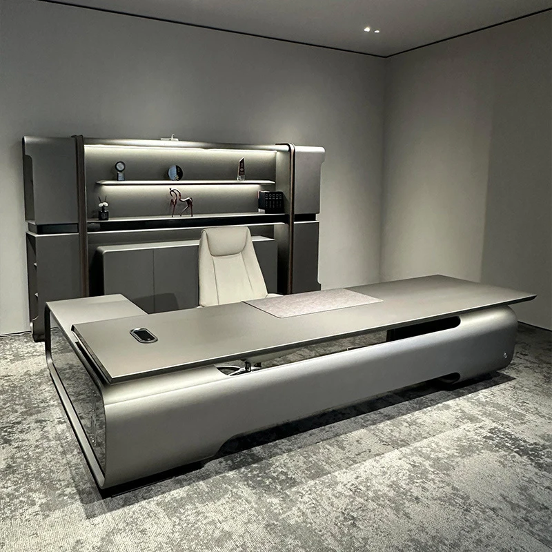 CEO desk,boss table,office Furniture,Luxury With A - Feel, Chairmen, High-End Manager Office Desk And Chair Set, CEO Executive