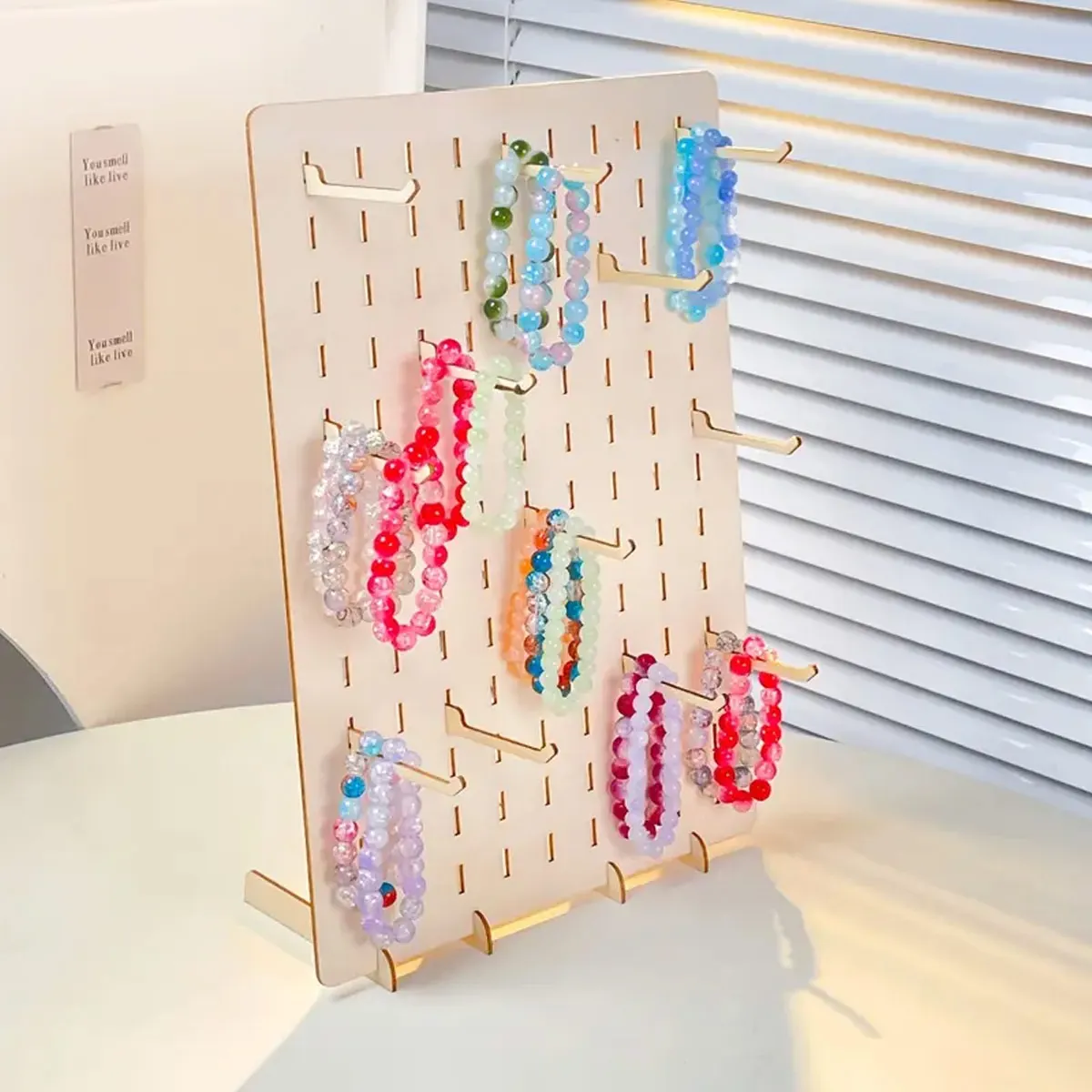 

Creative wooden display rack, jewelry storage rack, elegant earring, necklace, bracelet rack, store counter display rack