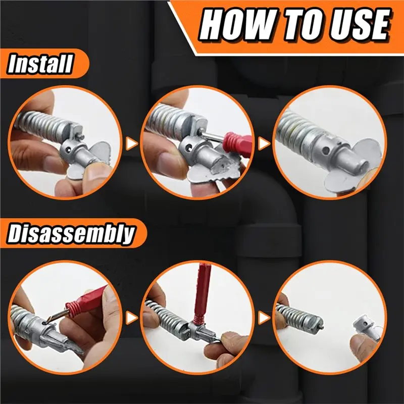 หัวตัดท่อระบายน้ำ AB33-Drain Cleaner Sewer Snake Cutter Heads ชุดใบมีดทำความสะอาดท่อ หัวตัดเครื่องขุดลอกท่อ