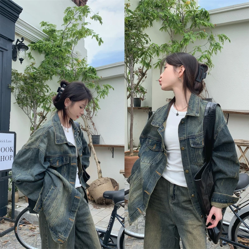 

Ветровка для женщин, базовые куртки с загнутыми краями на пуговицах, высококачественная подкладка для пар, студенческое бархатное пальто, популярный плед