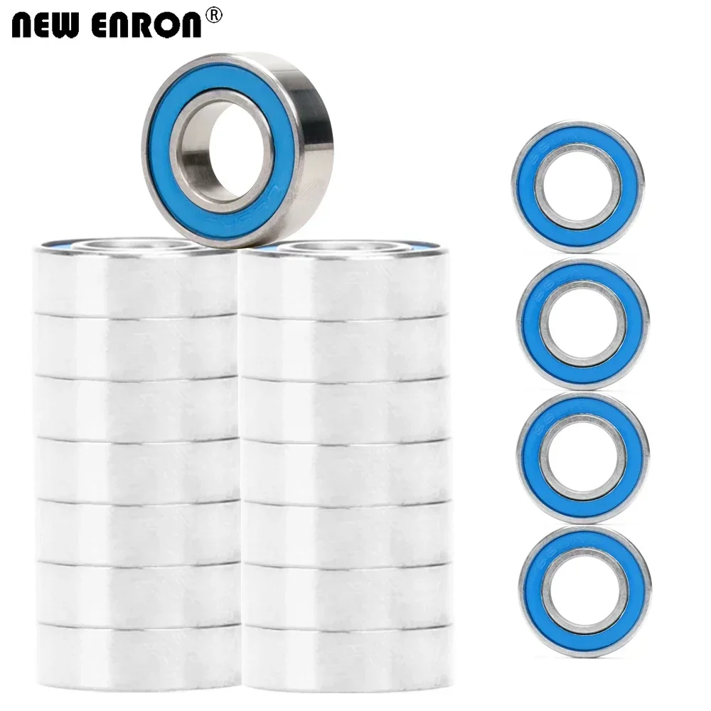 NEW ENRON 19Pcs Ball Bearing Kit Metric Blue Rubber Sealed on Two Sides For RC Car Traxxas SLASH 2WD 52100 Chrome Steel