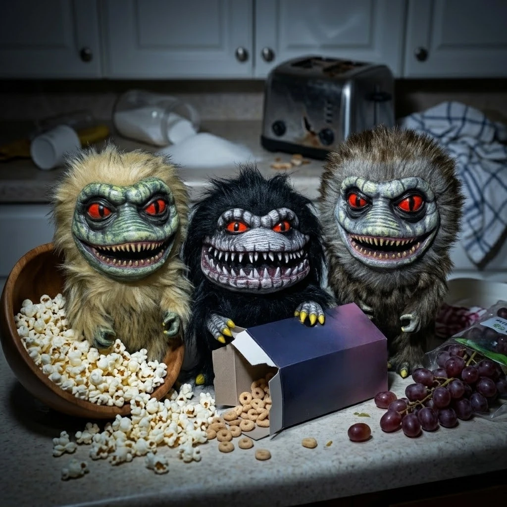 Figura de monstruo realista de la película Critters, muñeco de alienígena pequeño, accesorios coleccionables, regalo para fanáticos, niños, decoración de Halloween