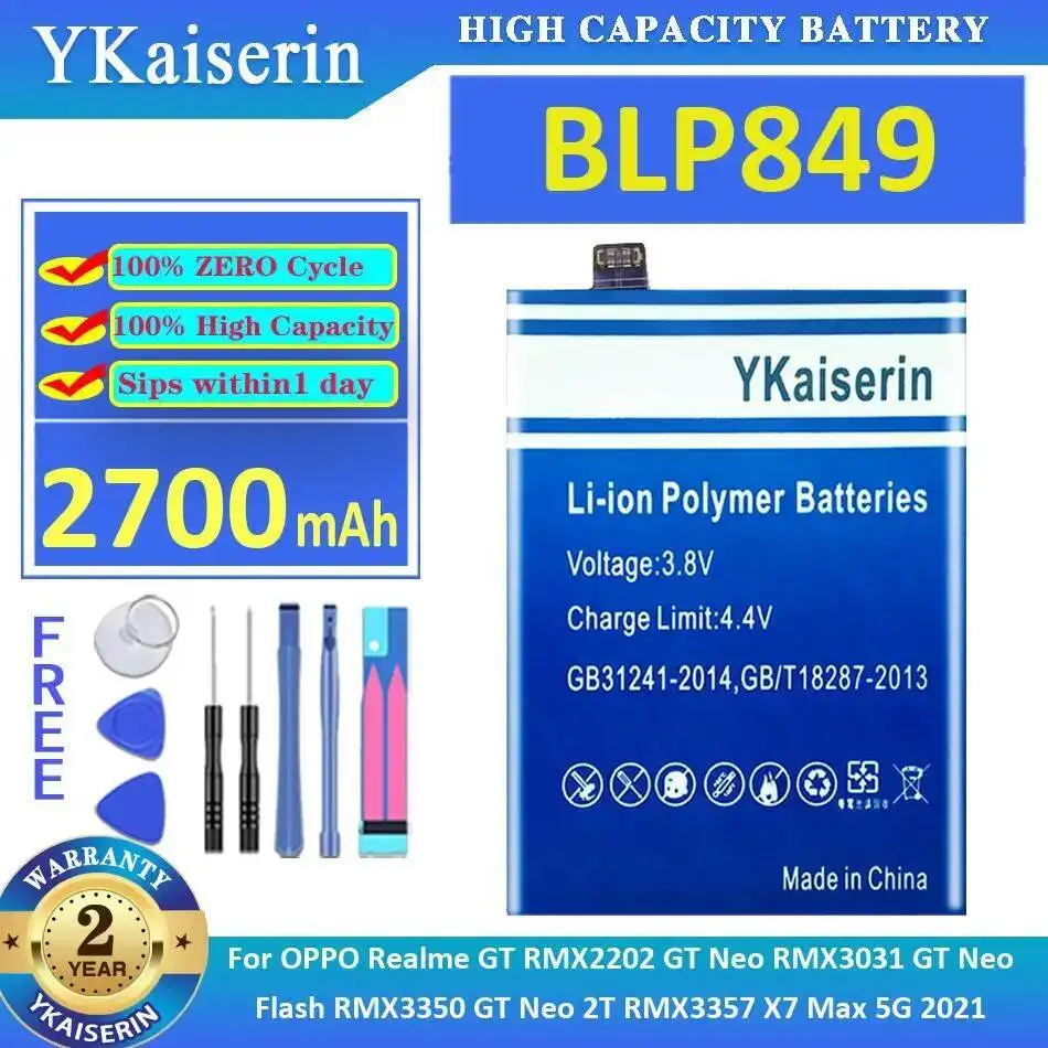 

Battery BLP849 2700Mah For Oppo Realme GT RMX2202 Neo RMX3031 Flash RMX3350 2T RMX3357 X7 Max 5G 2021
