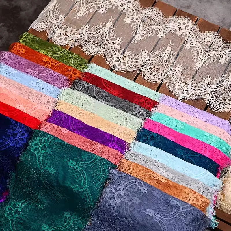 (3M/Lot) French Lace Trim Embroidery Eyelash Lace DIY Accessories Needle Work Chantilly Lace DIY Lingerie lace