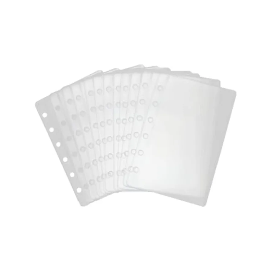 

A7 Binder Pockets 12pcs Clear PVC Pouches 6 Holes Zipperless Side Open Cash Budget Envelopes Waterproof Document Filing Bags fo