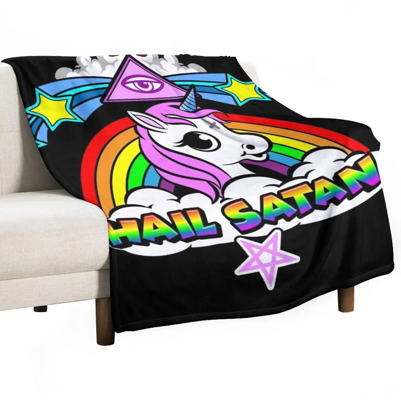 

HAIL SATAN Throw Blanket anime For Sofa Thin Blankets