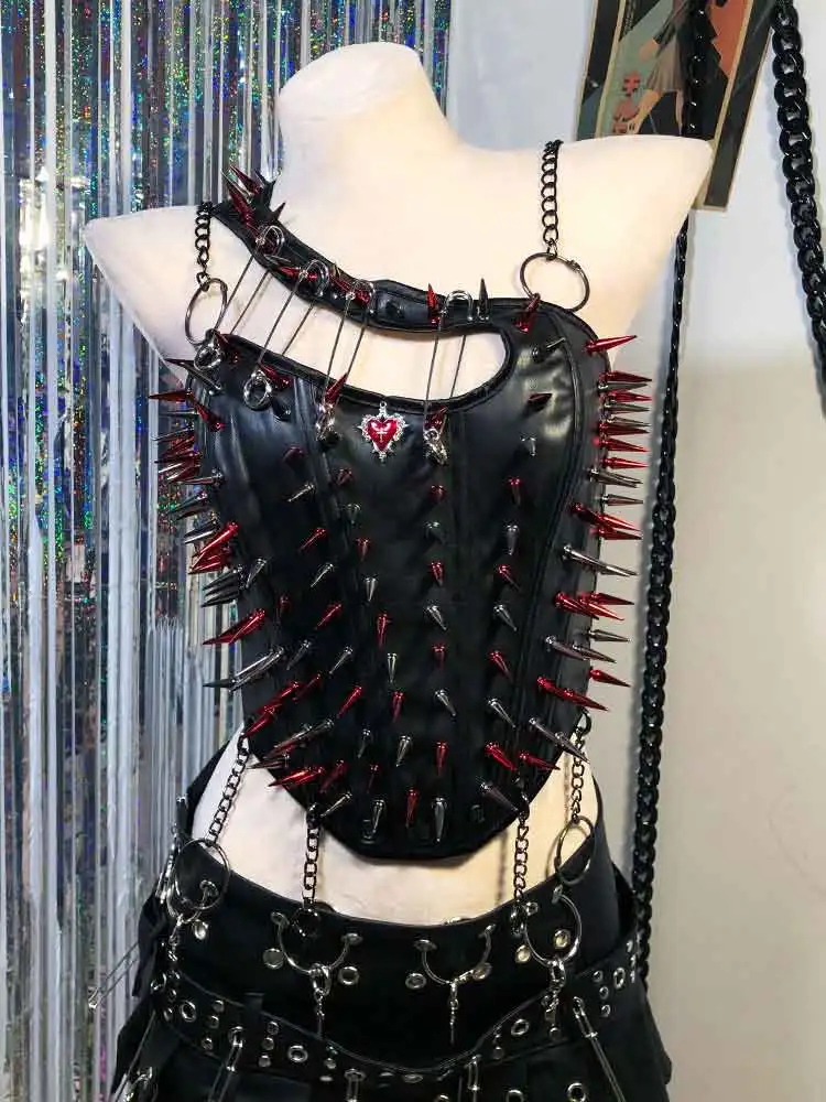 

Gothic Tanks Grunge Y2K Halter Camisole TOPS Goth Eco Hand Made DIY Punk Rock Kawaii Teen Emo Harajuku E-Girls 90s Cyber