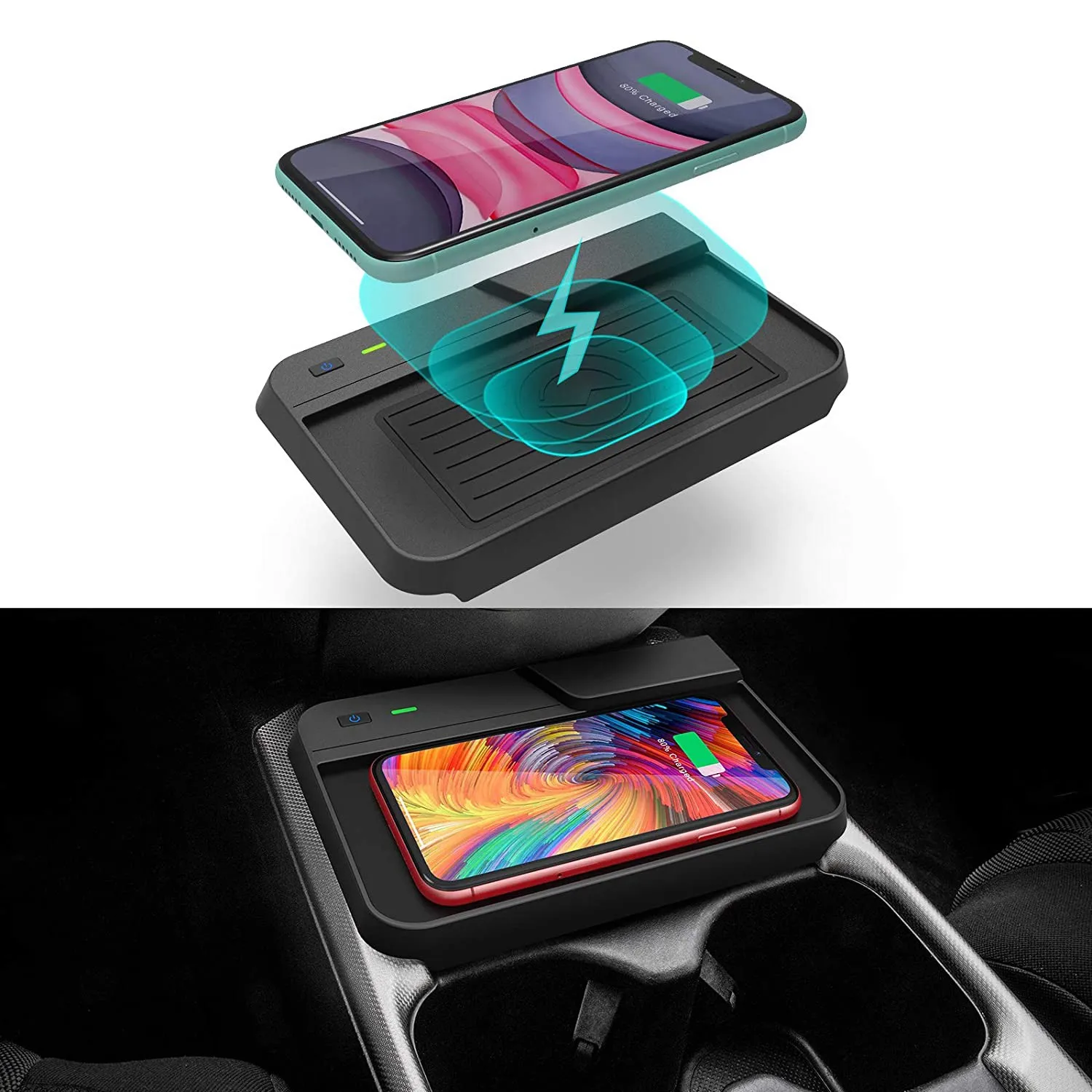 Car Wireless Charger for Honda CRV 2017-2019 Accessories Center Console Storage Box Phone Wireless Charging Pad Mat