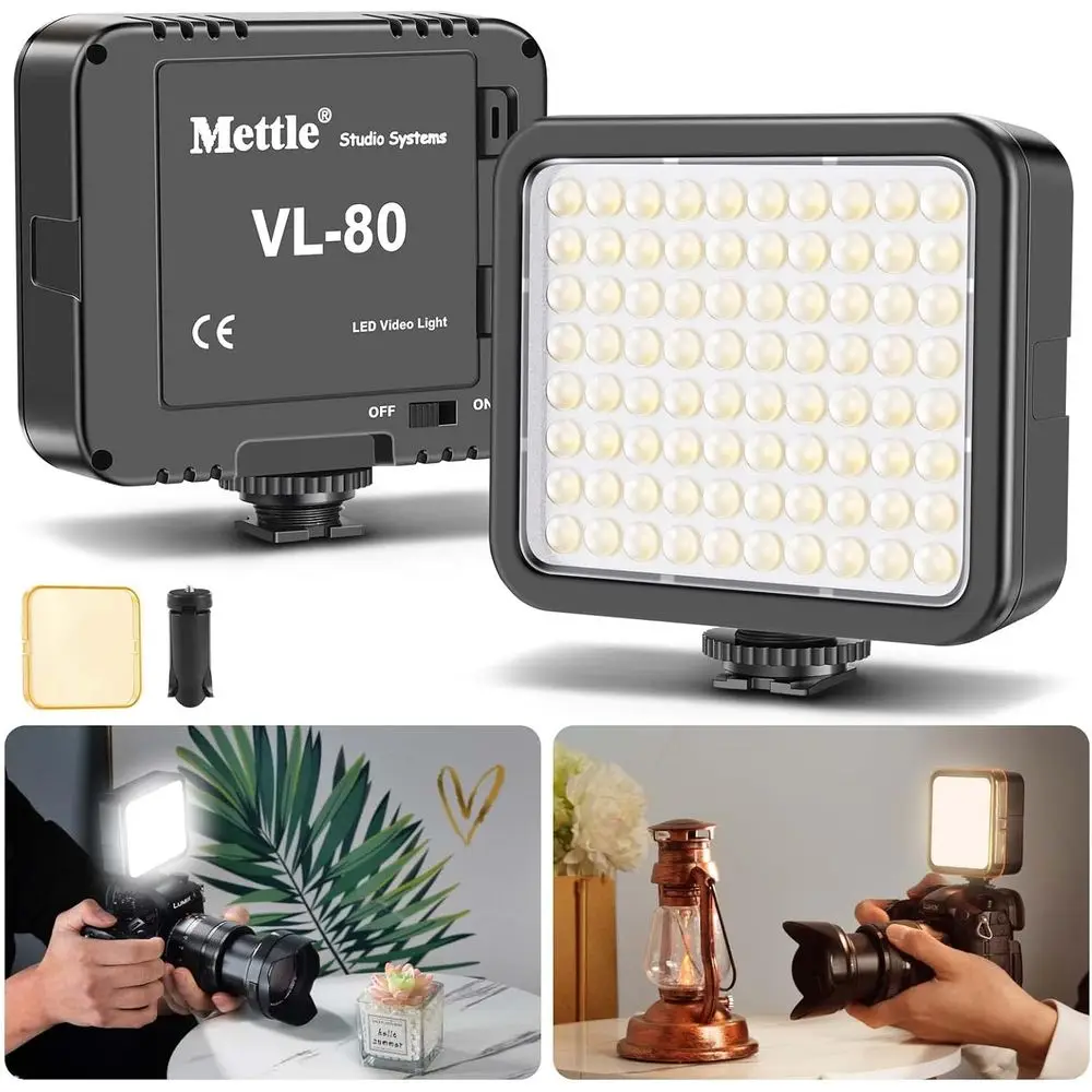 

Portable LED Video Light Kit with Mini Tripod & Color Filters for Photography, Streaming, and Video Conferencing