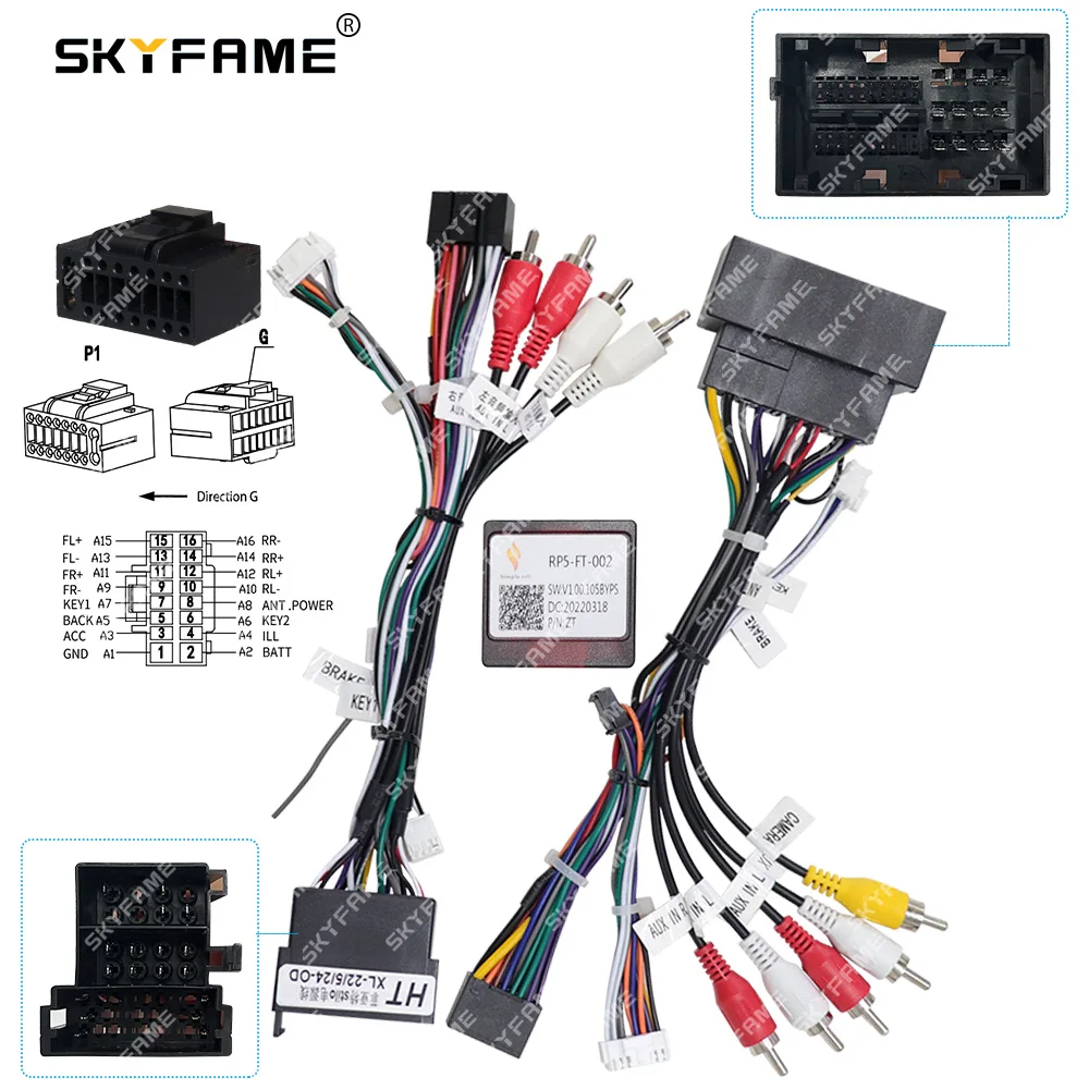 SKYFAME Xe 16pin Dây Adapter Xi Nhan Canbus Hộp Cho Fiat Ducato Đồng Hồ Dây Nhảy Xe Đạp Peugeot Boxer Đài Cáp FP5-FT-002