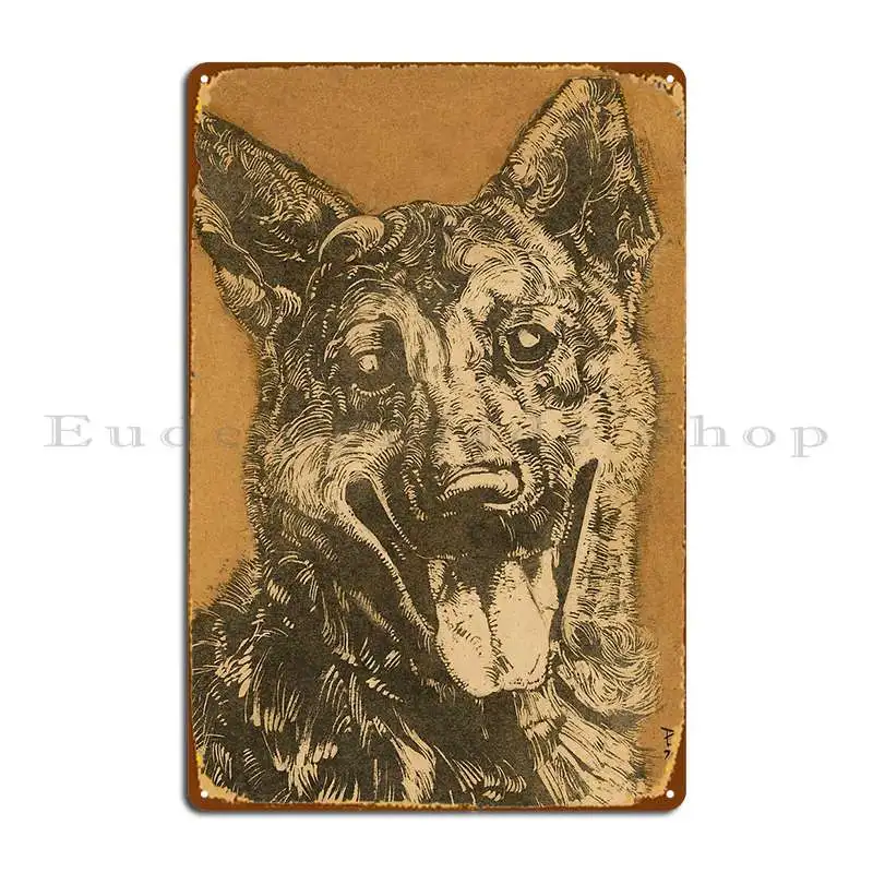 Cees Portret Van Een Hond 1912 1940 Metal Plaque Printed Party Wall Decor Party Cinema Tin Sign Poster