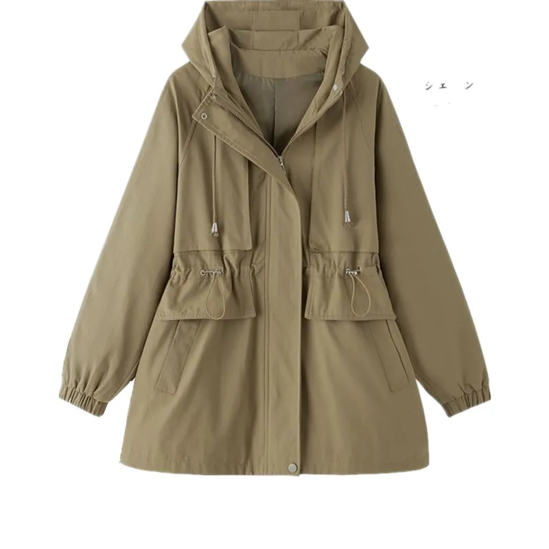 Manteau Slim à Capuche pour Femme, Pardessus à Manches sulf, Fermeture Éclair, Coupe-vent Décontracté, Nouvelle Collection Automne 2025, T842