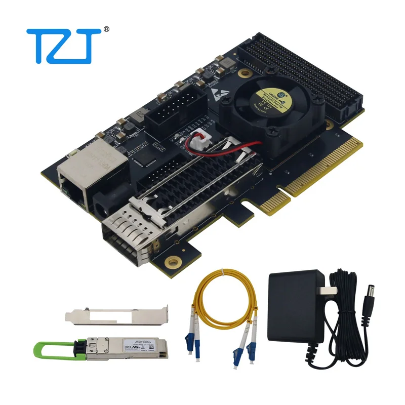 TZT XCKU5P Development Board FPGA Core Board Onboard 128Mbit FLASH FMC QSFP28 100G Optic Port PCIE3.0