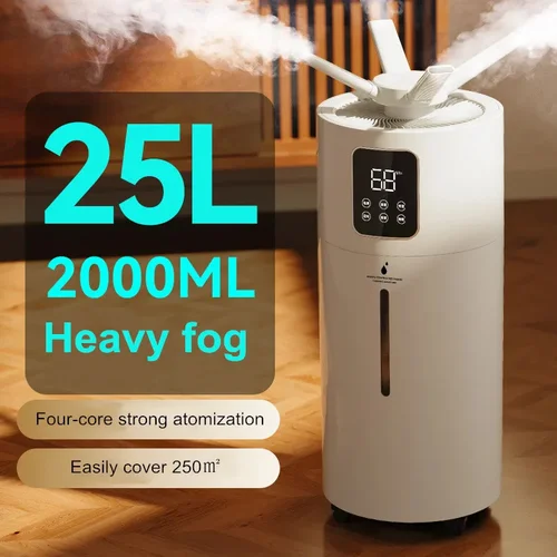산업용 상업용 초음파 가습기, 쿼드 코어, 분무 스마트 살균, 소독 공기 청정기, 25L 
