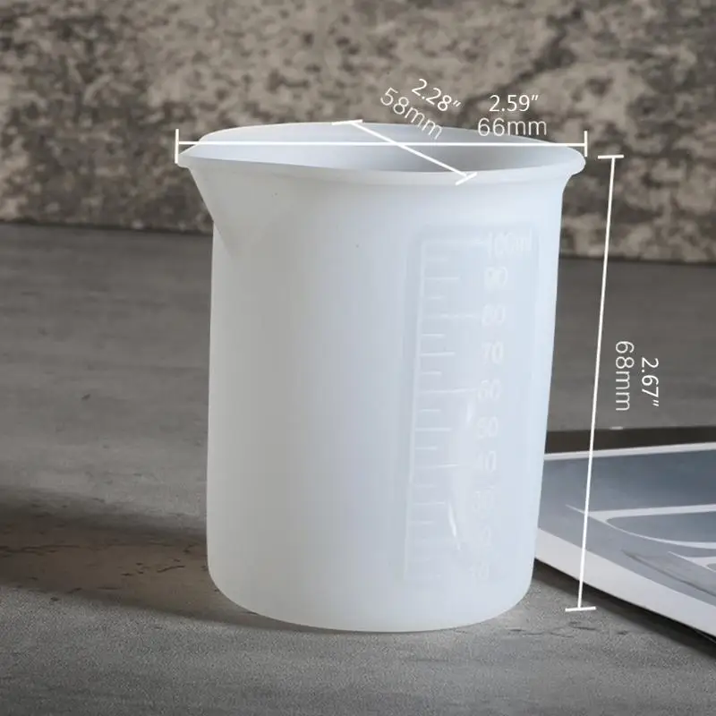 Tasse en résine antiadhésive U75C avec échelle précise, tasse à mesurer en Silicone pour bricolage