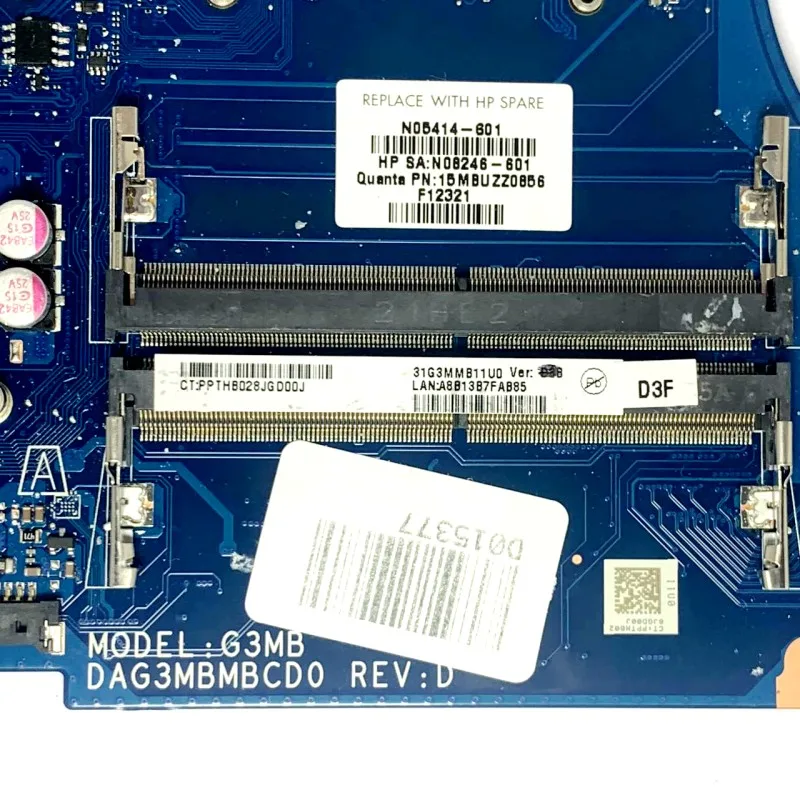

GN20-E3-A1 N05414-601 N08246-601 RTX3060 Mainboard For HP 16-D DAG3MBMBCD0 Laptop Motherboard W/ SRLCY I5-12500H CPU 100% Tested