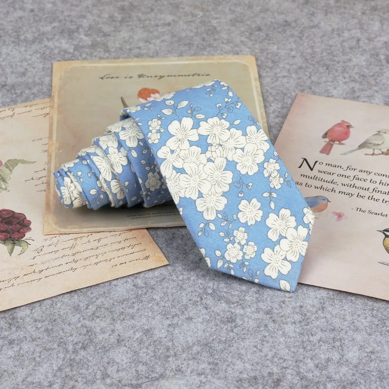 Krawatte mit Blumendruck für Männer und Frauen, schmale Krawatte für Hochzeit, lässige Herrenkrawatten, klassische Fischente, Anzüge, schmale Krawatten, Krawatte – Detail 22