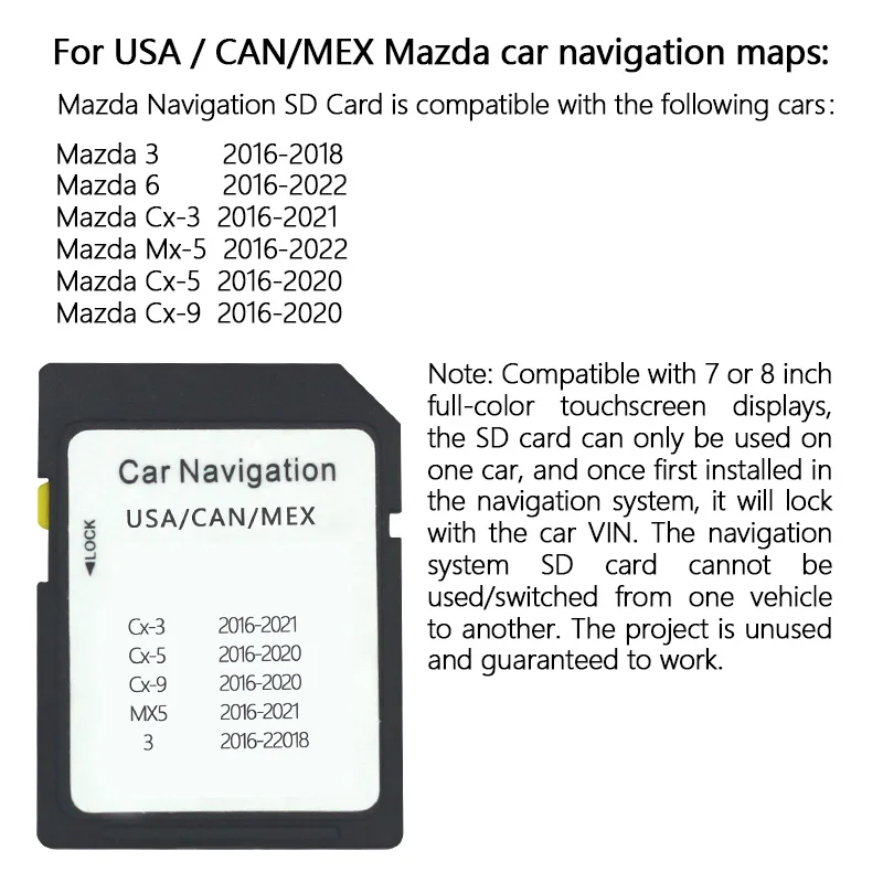 2023 BHP1 66EZ1N Mazda Navigation Maps SD Card Compatible 3/6/CX3/MX5/2016-CX5/CX9, GPS SD Card North America Maps