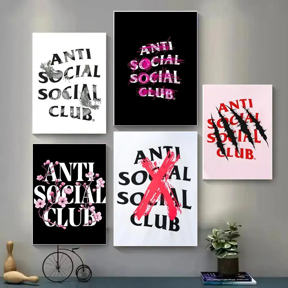 Anti Social Club Poster Decorative Wall Art Stickers Mural For Home Living Room Hallway Decor Gift