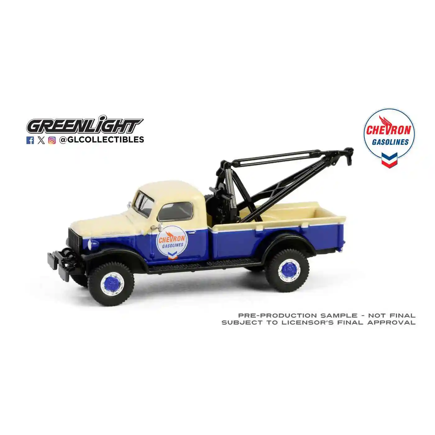 

1:64 Зеленый свет 1948 Dodge Powered Wagon Wrecker Игрушечная модель автомобиля Моделирование Звук Световая коллекция