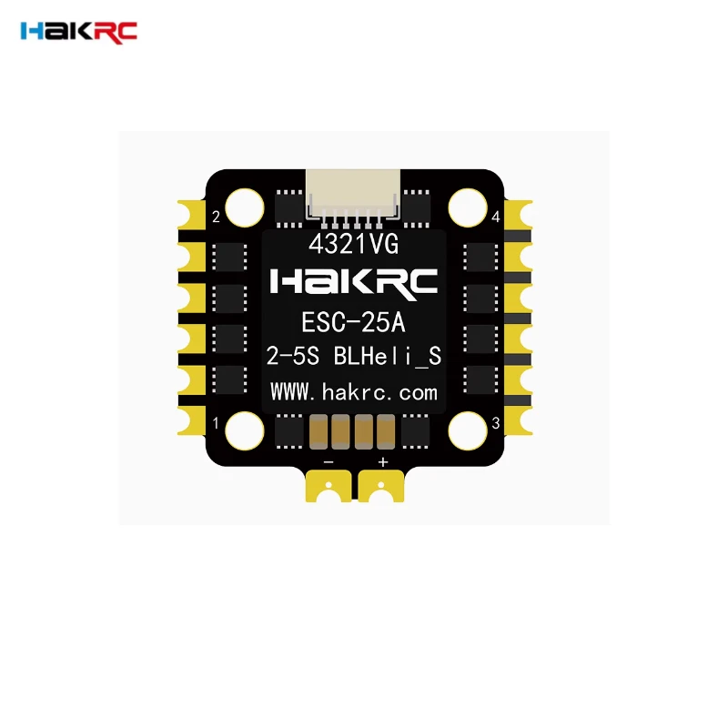 HAKRC BLHELI_S Mini 15A/25A 4in1 Brushless ESC SILABS EFM8BB21F16G 2-4S support Dshot600 Oneshot 20x20mm for RC FPV Racing Drone