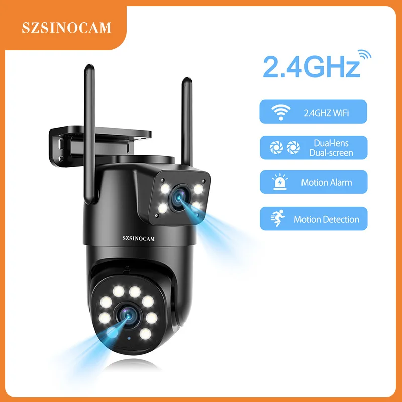 

SZSINOCAM Wifi Camera with Dual Lens Dual Screens AI Human Detection Wireless Outdoor CCTV Security IP Camera