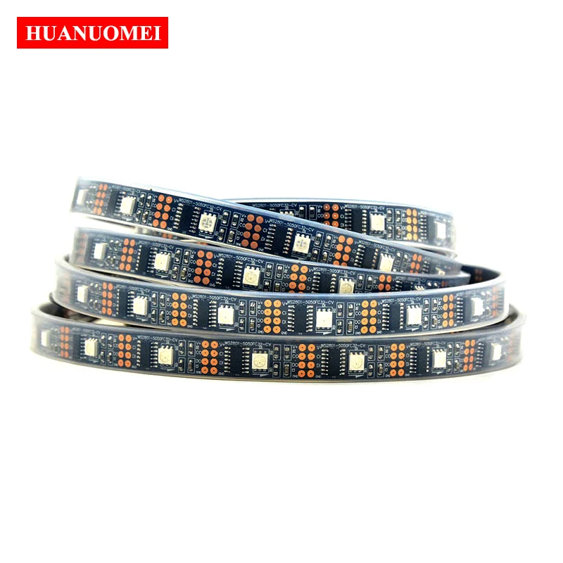 5V 32Pixels/M WS2801 RGB LED Strip 5050 SMD Waterproof Pixel Light Black PCB IP67 Addressable Digital TV Flexible Tape Neon Lamp