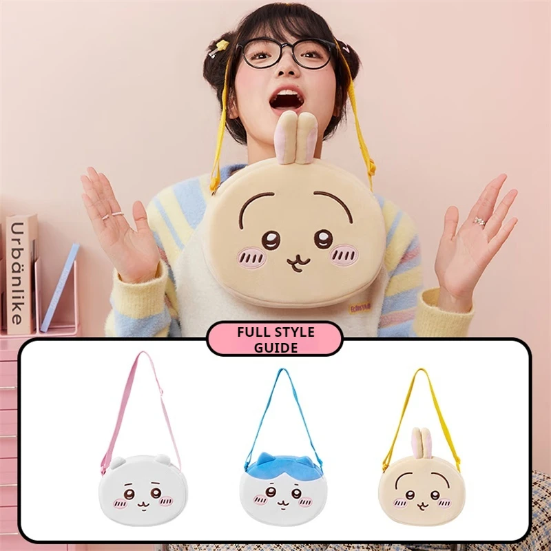 MINISO sac à dos en peluche sac à bandoulière Chiikawa Usagi Hachiware sac à jouet poupée sac à épaule kawaii sac d’école de grande capacité kawaii étudiant enfant sac à poupée en peluche