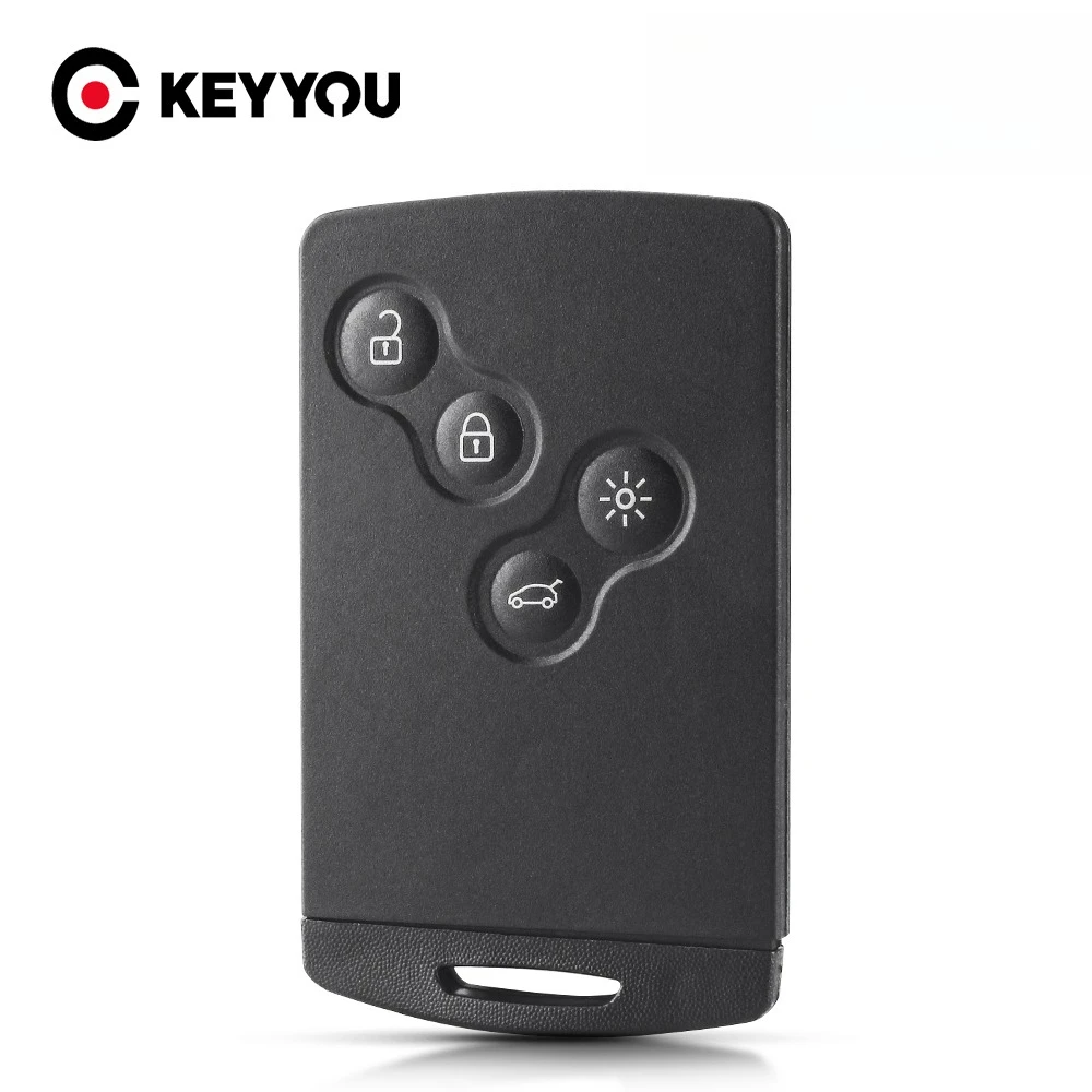 KEYYOU Original Key For Renault Laguna Koleos Megane 4 Buttons Remote Smart Card Key Shell Case Fob WIth Insert Small Key Blade