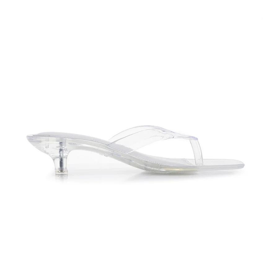 Französische Minimalistische Transparente Pantoletten für Damen 2026 Neue Sommer-Sandalen mit Eckiger Spitze Elegante Hochhackige Kristall-Pantoletten – Detail 15