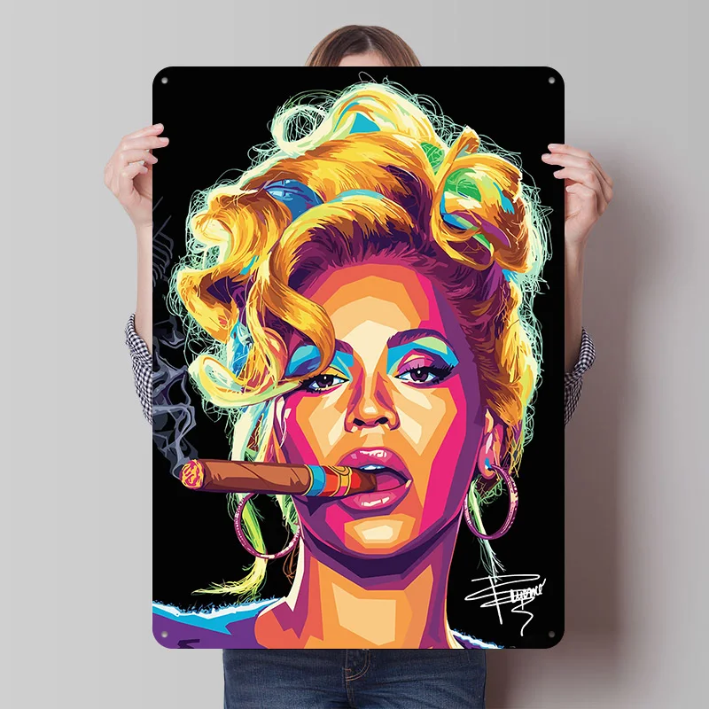 Beyonce Metal Poster Customized Wall Art Retro Vintage Metal Tin Signs for Custom Plate Bar Accessories Home and Decoration Room
