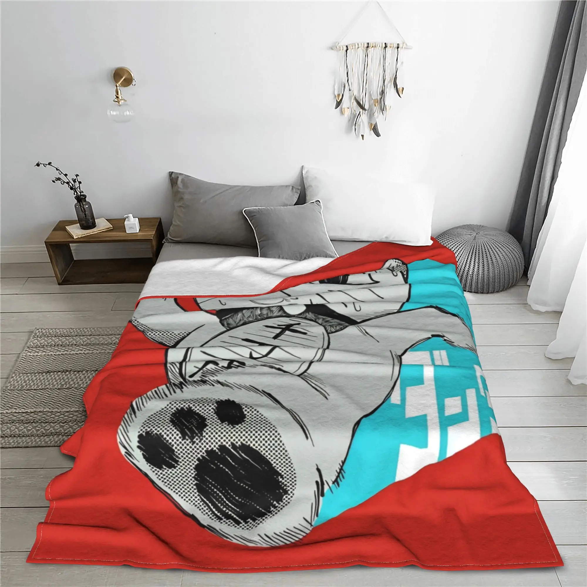 Dandadan Lucky Turbo Granny Blankets Coral Fleece Plush Spring/Autumn Anime Multi-function Super Warm Throw Blanket Rug Piece