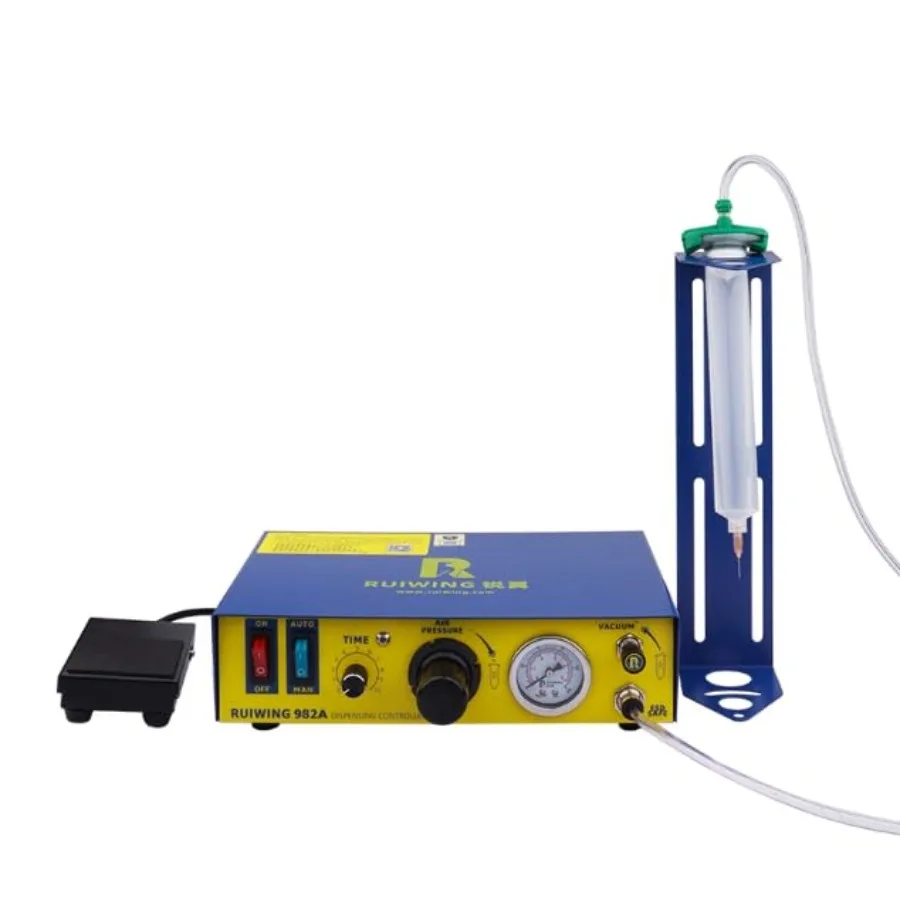 

Industrial automation glue dispenser for solder paste and liquid adhesive; ABS plastic body; black color; digital display with