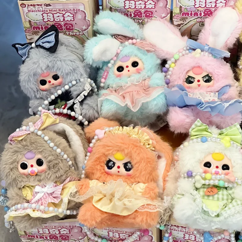 

Новая детская мини-сумка с кроликом Three Macchiato, слепая коробка, маленькая сумка для хранения с героями мультфильмов, изысканное украшение, кукла, загадочная коробка, подарок-сюрприз