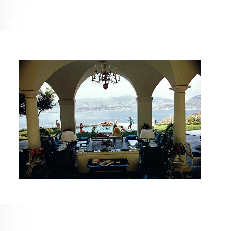 Slim Aarons 'Acapulco Villa', Print Art Canvas Poster, Living Room, Home Wall Decor Picture