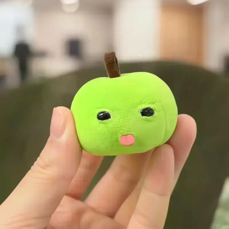 Creative Funny Stick Out Tongue Green Red Fruit Plush Doll, Keyring Backpack Pendant Decoration Gifts