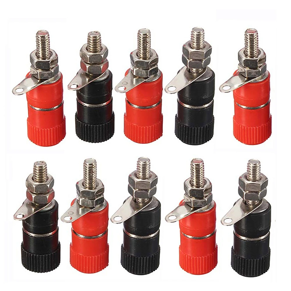 

10Pcs 4mm Banana Socket Professional Binding Post Nut Banana Plug Jack Connector Nickel Plated Binding Post Nut Banana Plug